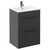 Napoli Gloss Grey 600mm Floor Standing Vanity Unit with 1 Tap Hole Minimalist Basin and 2 Drawers with Gunmetal Grey Handles Left Hand View