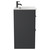 Napoli Gloss Grey 600mm Floor Standing Vanity Unit with 1 Tap Hole Minimalist Basin and 2 Drawers with Gunmetal Grey Handles Side View
