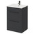 Napoli Gloss Grey 600mm Floor Standing Vanity Unit with 1 Tap Hole Minimalist Basin and 2 Drawers with Gunmetal Grey Handles Right Hand View