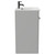 Napoli Gloss Grey Pearl 600mm Floor Standing Vanity Unit with 1 Tap Hole Minimalist Basin and 2 Doors with Gunmetal Grey Handles Side View
