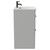 Napoli Gloss Grey Pearl 600mm Floor Standing Vanity Unit with 1 Tap Hole Minimalist Basin and 2 Drawers with Gunmetal Grey Handles Side View