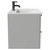 Napoli Gloss Grey Pearl 600mm Wall Mounted Vanity Unit with 1 Tap Hole Minimalist Basin and 2 Drawers with Gunmetal Grey Handles Side View