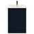 Napoli Deep Blue 600mm Floor Standing Vanity Unit with 1 Tap Hole Minimalist Basin and 2 Drawers with Gunmetal Grey Handles Front View