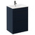 Napoli Deep Blue 600mm Floor Standing Vanity Unit with 1 Tap Hole Minimalist Basin and 2 Drawers with Gunmetal Grey Handles Left Hand View