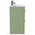 Napoli Olive Green 600mm Floor Standing Vanity Unit with 1 Tap Hole Minimalist Basin and 2 Drawers with Gunmetal Grey Handles Side View