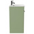 Napoli Olive Green 600mm Floor Standing Vanity Unit with 1 Tap Hole Minimalist Basin and 2 Doors with Gunmetal Grey Handles Side View