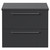 Napoli Gloss Grey 600mm x 390mm Wall Mounted Vanity Unit for Countertop Basins and 2 Drawers with Chrome Handles Front View