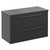 Napoli Gloss Grey 800mm x 390mm Wall Mounted Vanity Unit for Countertop Basins and 2 Drawers with Chrome Handles Left Hand View