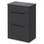 Napoli Gloss Grey 600mm x 390mm Floor Standing Vanity Unit for Countertop Basins and 2 Drawers with Matt Black Handles Right Hand View
