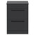 Napoli Gloss Grey 600mm x 390mm Floor Standing Vanity Unit for Countertop Basins and 2 Drawers with Matt Black Handles Front View
