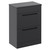 Napoli Gloss Grey 600mm x 390mm Floor Standing Vanity Unit for Countertop Basins and 2 Drawers with Matt Black Handles Left Hand View