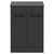 Napoli Gloss Grey 600mm x 390mm Floor Standing Vanity Unit for Countertop Basins and 2 Doors with Matt Black Handles Front View