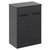 Napoli Gloss Grey 600mm x 390mm Floor Standing Vanity Unit for Countertop Basins and 2 Doors with Matt Black Handles Left Hand View