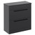 Napoli Gloss Grey 800mm x 390mm Floor Standing Vanity Unit for Countertop Basins and 2 Drawers with Matt Black Handles Left Hand View
