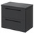 Napoli Gloss Grey 600mm x 390mm Wall Mounted Vanity Unit for Countertop Basins and 2 Drawers with Matt Black Handles Right Hand View