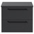 Napoli Gloss Grey 600mm x 390mm Wall Mounted Vanity Unit for Countertop Basins and 2 Drawers with Matt Black Handles Front View