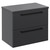 Napoli Gloss Grey 600mm x 390mm Wall Mounted Vanity Unit for Countertop Basins and 2 Drawers with Matt Black Handles Left Hand View