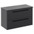 Napoli Gloss Grey 800mm x 390mm Wall Mounted Vanity Unit for Countertop Basins and 2 Drawers with Matt Black Handles Left Hand View Napoli Gloss Grey 800mm x 390mm Wall Mounted Vanity Unit for Countertop Basins and 2 Drawers with Matt Black Handles Left Hand View