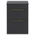 Napoli Gloss Grey 600mm x 390mm Floor Standing Vanity Unit for Countertop Basins and 2 Drawers with Brushed Brass Handles Front View