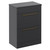 Napoli Gloss Grey 600mm x 390mm Floor Standing Vanity Unit for Countertop Basins and 2 Drawers with Brushed Brass Handles Left Hand View