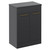 Napoli Gloss Grey 600mm x 390mm Floor Standing Vanity Unit for Countertop Basins and 2 Doors with Brushed Brass Handles Left Hand View