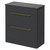 Napoli Gloss Grey 800mm x 390mm Floor Standing Vanity Unit for Countertop Basins and 2 Drawers with Brushed Brass Handles Right Hand View