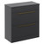 Napoli Gloss Grey 800mm x 390mm Floor Standing Vanity Unit for Countertop Basins and 2 Drawers with Brushed Brass Handles Left Hand View