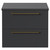 Napoli Gloss Grey 600mm x 390mm Wall Mounted Vanity Unit for Countertop Basins and 2 Drawers with Brushed Brass Handles Front View