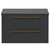 Napoli Gloss Grey 800mm x 390mm Wall Mounted Vanity Unit for Countertop Basins and 2 Drawers with Brushed Brass Handles Front View