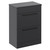 Napoli Gloss Grey 600mm x 390mm Floor Standing Vanity Unit for Countertop Basins and 2 Drawers with Gunmetal Grey Handles Left Hand View