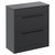 Napoli Gloss Grey 800mm x 390mm Floor Standing Vanity Unit for Countertop Basins and 2 Drawers with Gunmetal Grey Handles Left Hand View