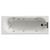 Keyhole 1700mm x 800mm 12 Jet Matt Black Flat Jet Single Ended Whirlpool Shower Bath View from Top