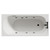 Compact 1500mm x 700mm 6 Jet Matt Black Flat Jet Single Ended Whirlpool Bath View from Top