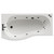 Bayou 1700mm 12 Jet Matt Black V-Tec Left Hand B Shaped Whirlpool Shower Bath with Front Bath Panel View from Top