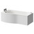 Bayou 1700mm 12 Jet Matt Black V-Tec Left Hand B Shaped Whirlpool Shower Bath with Front Bath Panel Right Hand View
