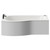 Bayou 1700mm 12 Jet Matt Black V-Tec Left Hand B Shaped Whirlpool Shower Bath with Front Bath Panel View from Front