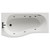 Bayou 1700mm 6 Jet Matt Black Flat Jet Left Hand B Shaped Whirlpool Shower Bath with Front Bath Panel View from Top