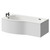 Bayou 1700mm 6 Jet Matt Black Flat Jet Left Hand B Shaped Whirlpool Shower Bath with Front Bath Panel Right Hand View