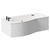 Bayou 1700mm 6 Jet Matt Black Flat Jet Left Hand B Shaped Whirlpool Shower Bath with Front Bath Panel Left Hand View