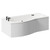 Bayou 1700mm 12 Jet Matt Black Flat Jet Left Hand B Shaped Whirlpool Shower Bath with Front Bath Panel Left Hand View