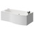 Bayou 1700mm 12 Jet Matt Black V-Tec Right Hand B Shaped Whirlpool Shower Bath with Front Bath Panel Right Hand View