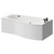Bayou 1700mm 12 Jet Matt Black Flat Jet Right Hand B Shaped Whirlpool Shower Bath with Front Bath Panel Right Hand View