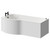 Plage 1700mm 12 Jet Matt Black V-Tec Left Hand P Shaped Whirlpool Shower Bath with Front Bath Panel Right Hand View