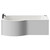 Plage 1700mm 12 Jet Matt Black V-Tec Left Hand P Shaped Whirlpool Shower Bath with Front Bath Panel View from Front