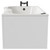 Plage 1700mm 12 Jet Matt Black V-Tec Left Hand P Shaped Whirlpool Shower Bath with Front Bath Panel Side View