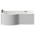 Plage 1700mm 6 Jet Matt Black Flat Jet Left Hand P Shaped Whirlpool Shower Bath with Front Bath Panel View from Front