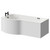 Plage 1700mm 12 Jet Matt Black Flat Jet Left Hand P Shaped Whirlpool Shower Bath with Front Bath Panel Right Hand View