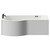 Plage 1700mm 12 Jet Matt Black Flat Jet Left Hand P Shaped Whirlpool Shower Bath with Front Bath Panel View from Front