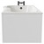 Plage 1700mm 12 Jet Matt Black Flat Jet Left Hand P Shaped Whirlpool Shower Bath with Front Bath Panel Side View