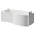 Plage 1700mm 12 Jet Matt Black V-Tec Right Hand P Shaped Whirlpool Shower Bath with Front Bath Panel Right Hand View